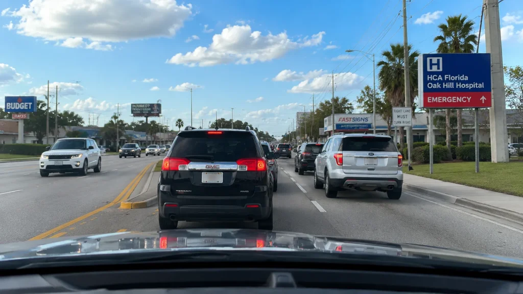 Evidence collection at a car accident scene in Hernando County Florida