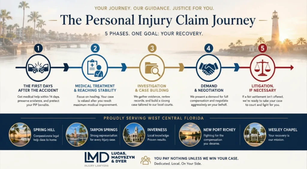 Attorney reviewing evidence during the personal injury claim process
