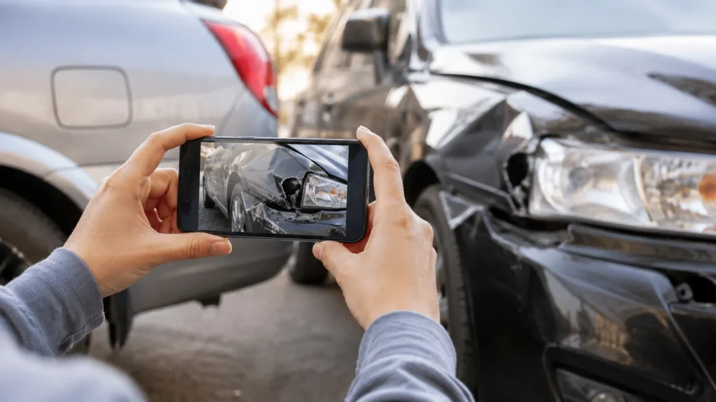 accident victim documenting evidence for a car accident claim in Florida