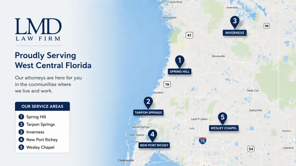 Florida personal injury attorney consulting with accident victim in West Central Florida