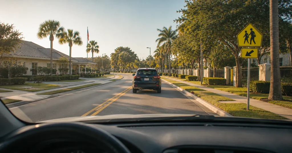 Parent leaving early for an unhurried school morning commute