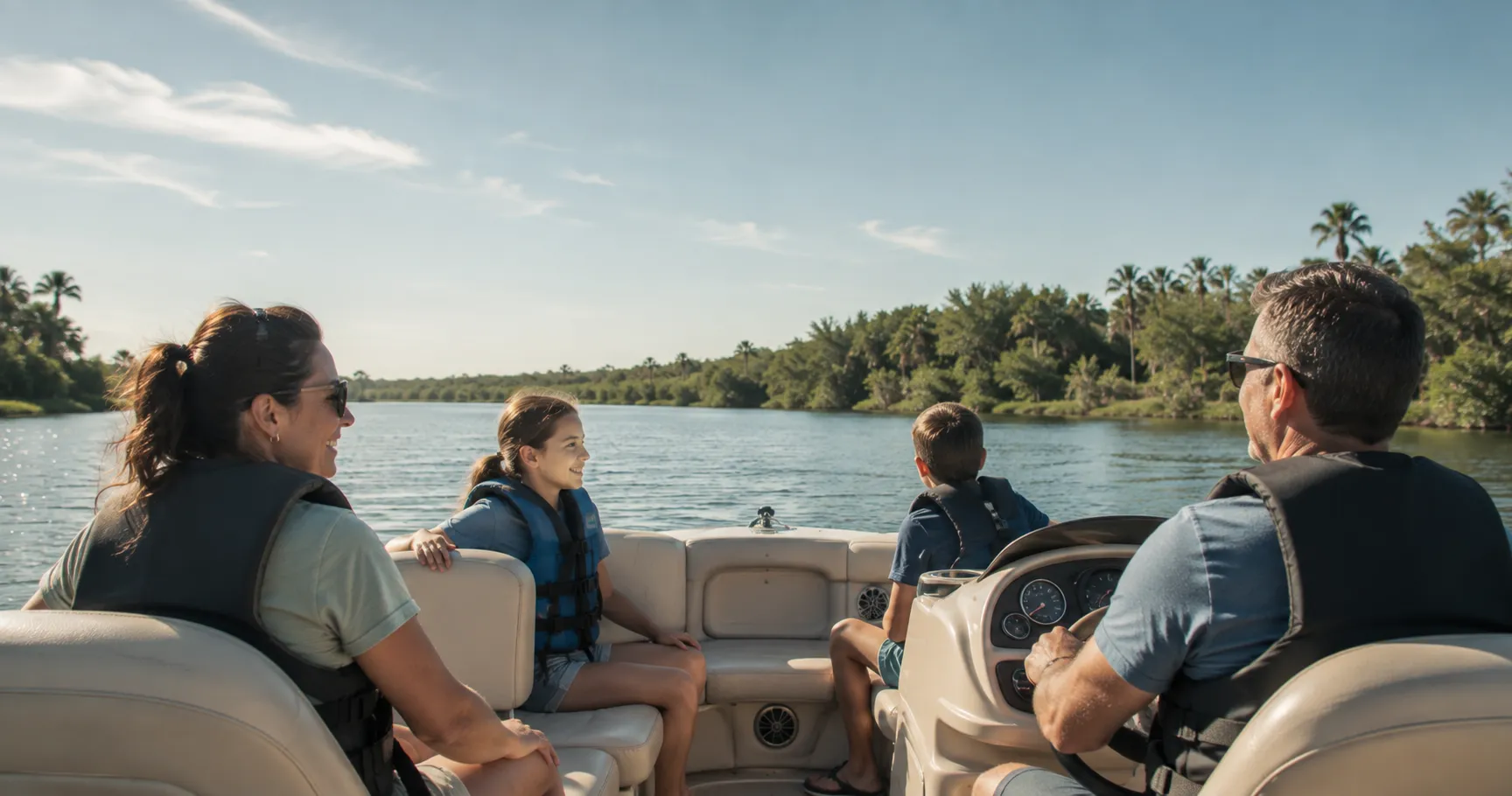 Boat cruising on a Hernando County waterway