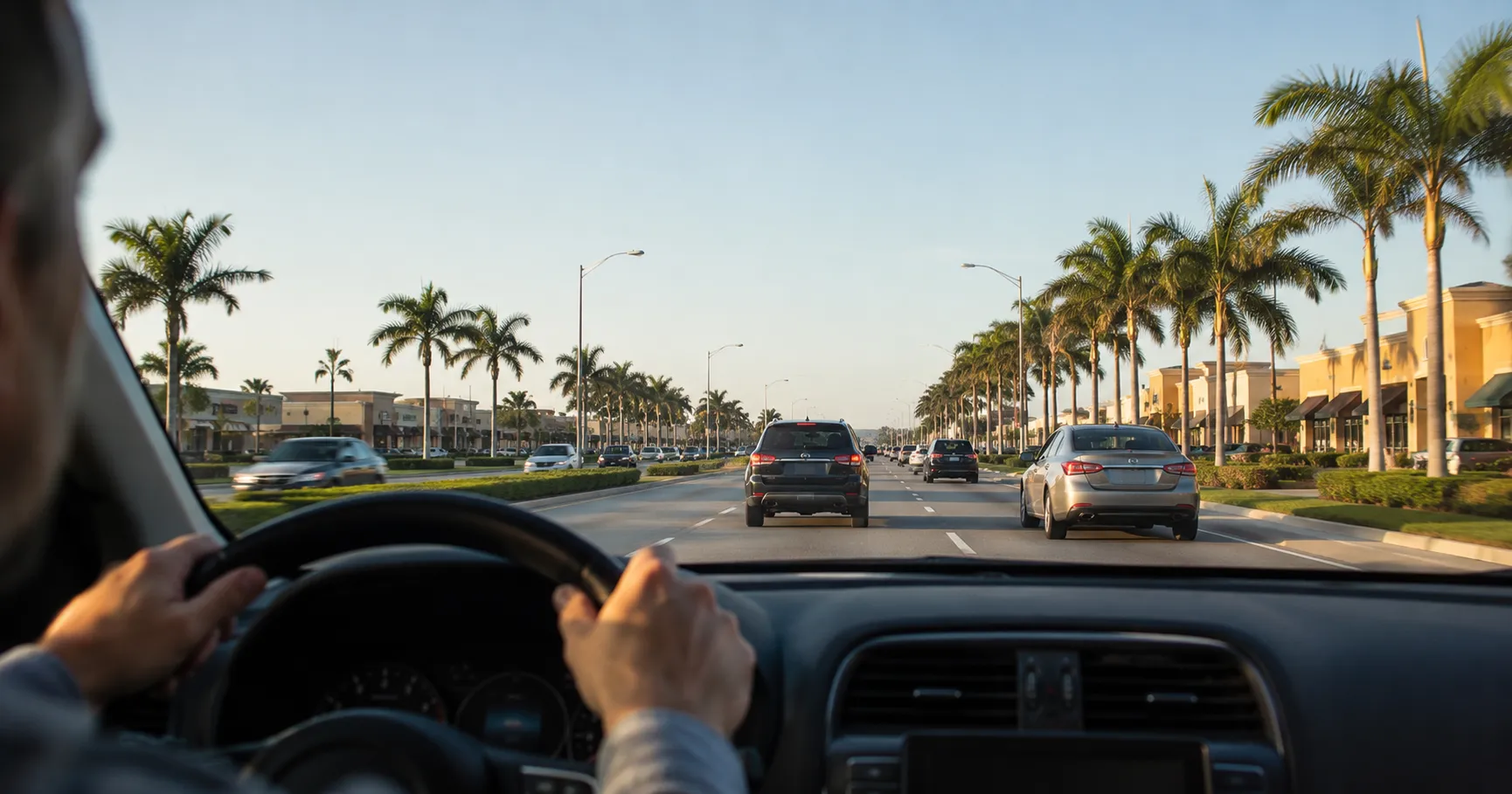 Busy six-lane traffic corridor on U.S. 19 in New Port Richey
