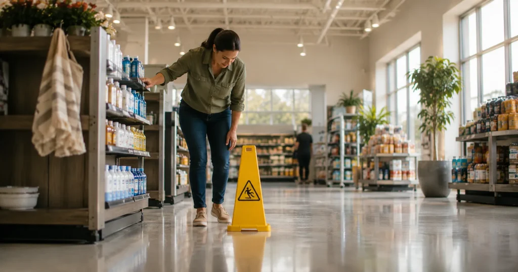 Person recovering after a slip and fall accident in Wesley Chapel