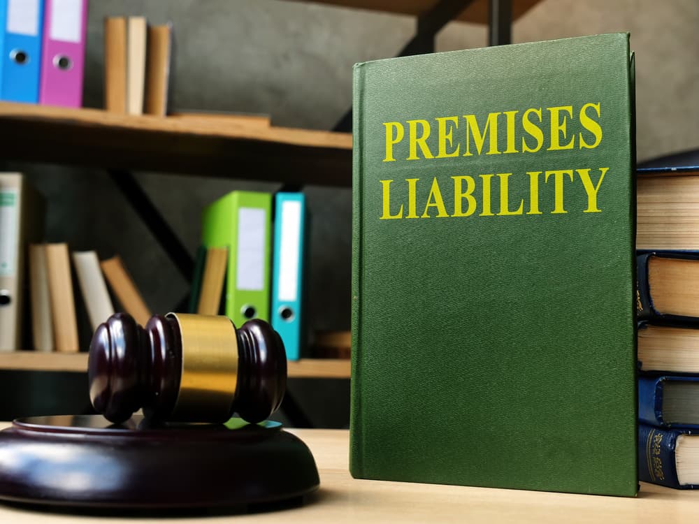 Premises liability laws book for personal injury cases on the shelf