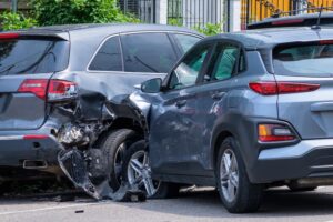 Car crashed into parked car