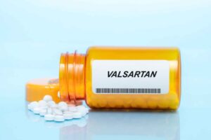 Valsartan Drug In Prescription Medication Pills Bottle