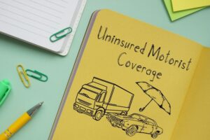 Uninsured Motorist Coverage is shown using a text and picture of car