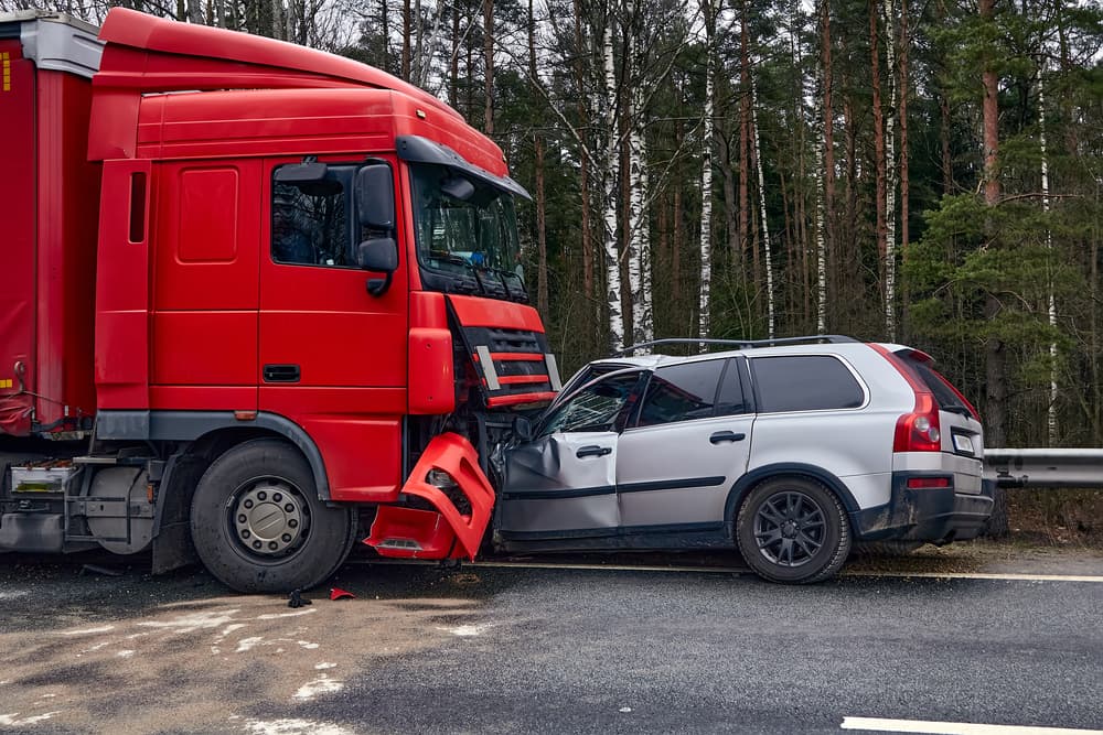 A Collision Between A truck and Car